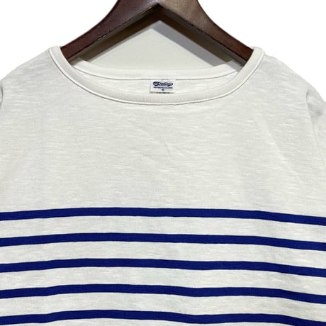 TieasyAuthentic Classic"big katanuki boatneck"(white×royal blue)unisex