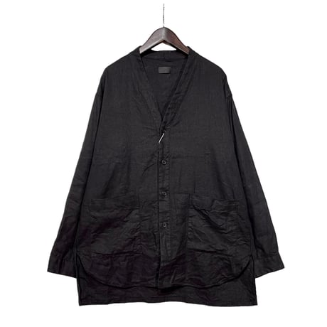COLINA "Silk×Linen Gaba Cardigan Shirts "(black) unisex