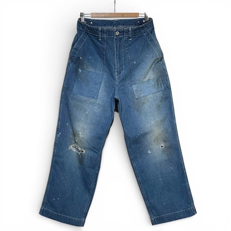 H.UNIT "Denim fatigue pants customize" (indigo) unisex