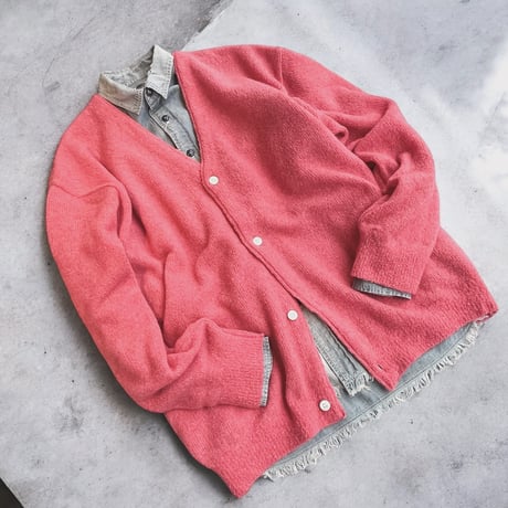 eyya"boucle twisted yarn cardigan"(pink)unise