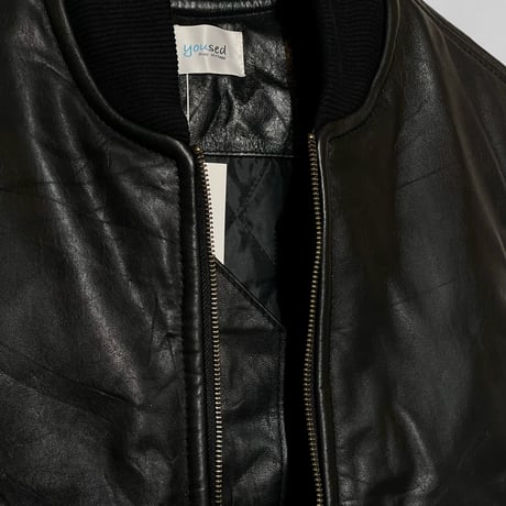 yoused"Remake rib collar down vest"(black)unisex