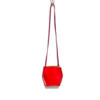 Courtney orla "slope tote mini" PVC×LEATHER (red×camel)