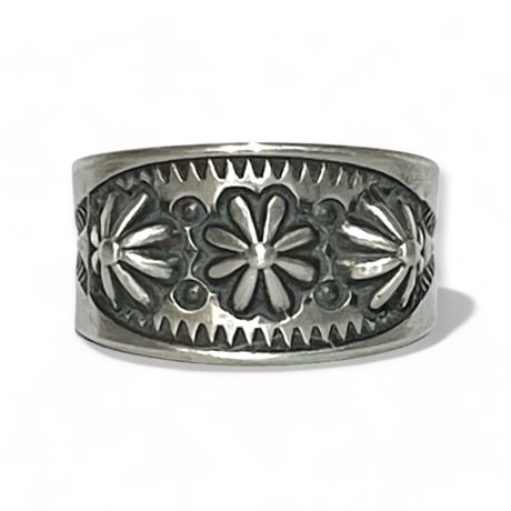 indian jewelry " Edison Sandy Smith(navajo)" emboss stampwork ring (16)