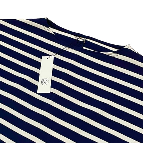 Linen ya"delave long sleeve border T-shirs"(navy×white)women's