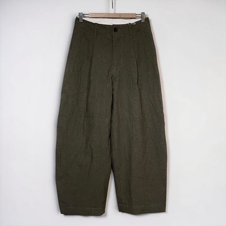 ASEEDONCLOUD"linen×cotton Handwerker wide trousers" (khaki) unisex