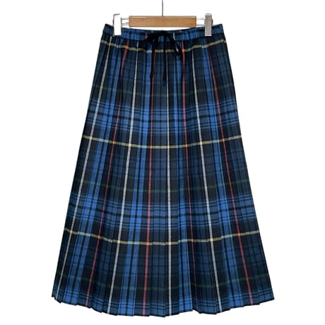 Linen ya"pleats skirt"(blue)women's
