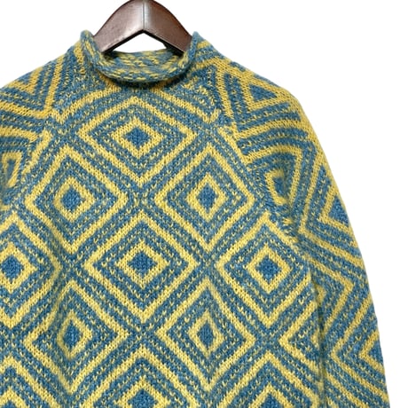 Slow Hands"nordic roll neck mohair knit"(teal)unisex