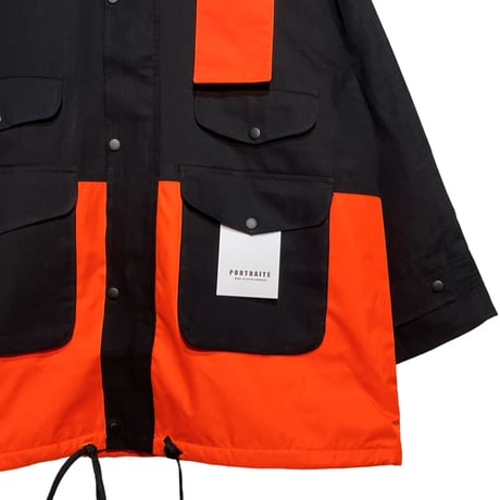 PORTRAITE"classic field jacket long"(black×hi-vis orange)unisex