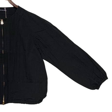 TigreBrocante"cotton nylon washer no collar jacket(black)women's
