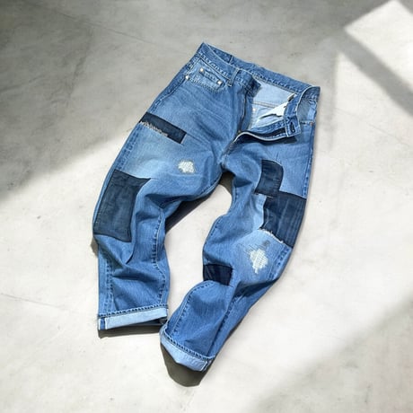 TigreBrocante"12,75oz denim big 5pocket pants“(hand damage)unisex.M