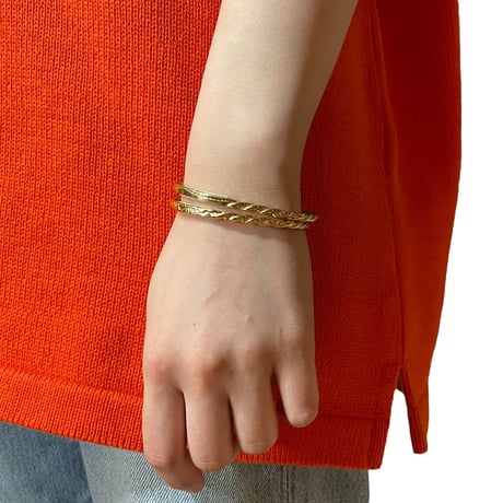 indian jewelry "navajo made & KNIFEWING" sterling silver 18K gold plated narrow bangle