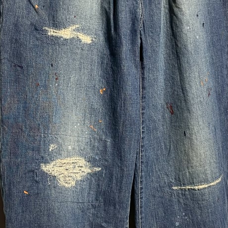 H.UNIT "denim easy pants customize" (indigo) unisex