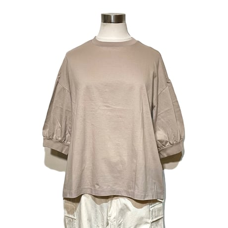 TigreBrocante"アルビニコットン天竺 ギャザー 6分袖 T"(pink beige)women's