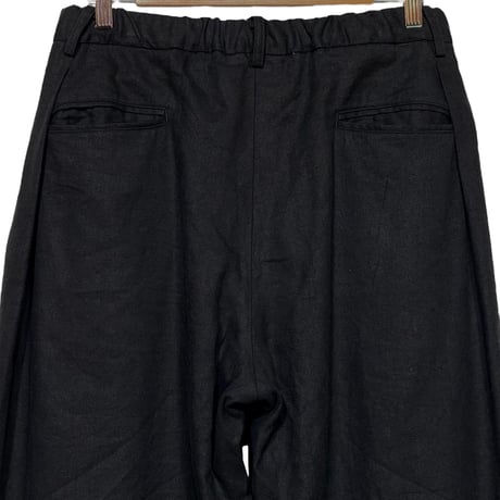 COLINA"Silk×Linen Gaba w-tuck pants"(black) unisex