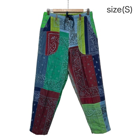 Slow Hands ”bandana patchwork army pants" (unisex)size-S
