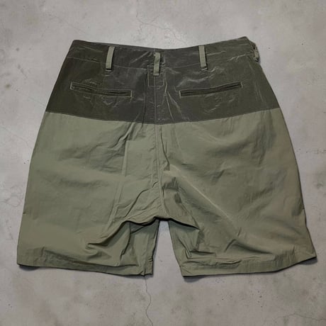 dip ltd "60/40 cloth switching short pants" (olive×dk olive)unisex