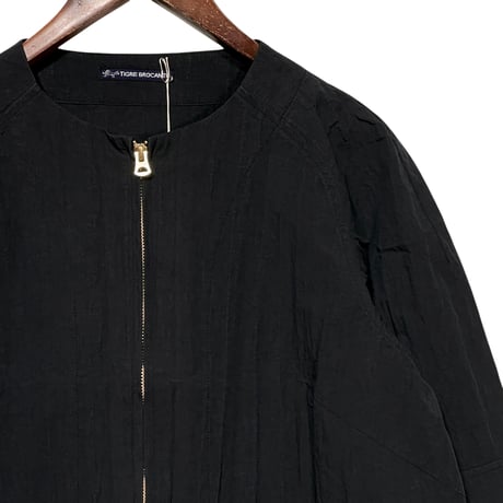 TigreBrocante"cotton nylon washer no collar jacket(black)women's