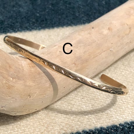 indian jewelry "navajo made" 12KGF half roud narrow bangle B