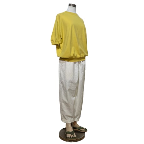 Linen ya(as it is)"crewneck short sleeve cotton knit"(yellow)women's