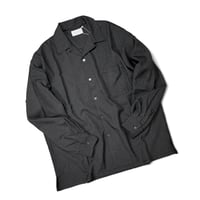 FLISTFIA"open collar long sleeve shirts"(black×charcoal) unisex