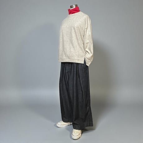 TigreBrocante"wool knit 天竺 solid switch stand long sleeve T"(women's)