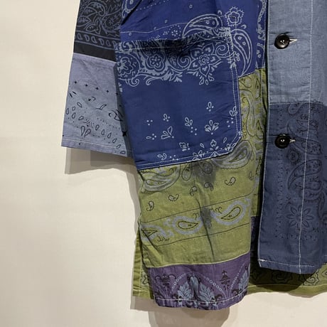 Slow Hands "bandana patch work coat"(ice gray asst)unisex-(M)
