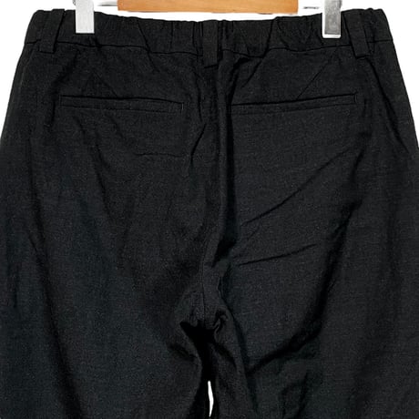 COLINA"CAPERTICA Washable Wool Gaba / Loosey Trousers (BLACK GRAY)unisex