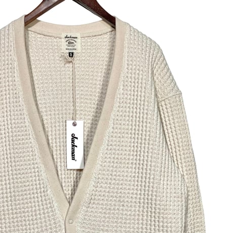 Jackman"cotton big waffle cardigan"(ivory) unisex