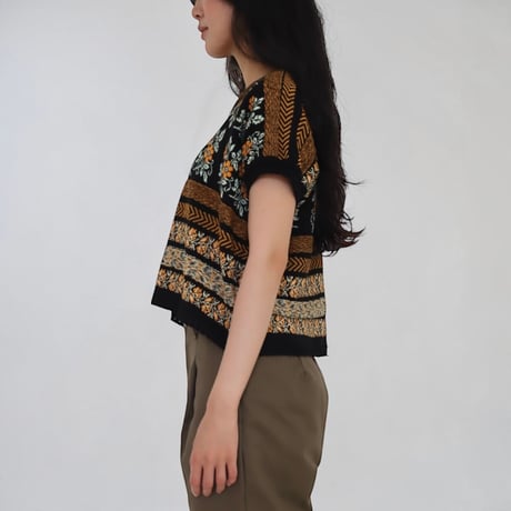 ASEEDONCLOUD"flower jaquard knit blouse"(black)unisex