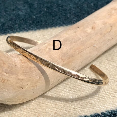 indian jewelry "navajo made" 12KGF half roud narrow bangle B