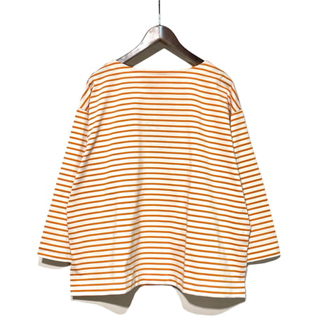 amne "BORDER"gride basqueⅢ(natural×orange)unisex