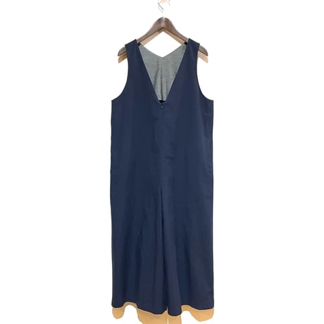 Linen ya"cotton salopette"(navy)women's