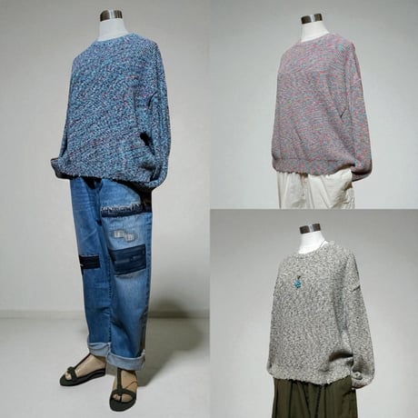 eyya"mixed cotton rib knit crew neck"(gray mix)unisex