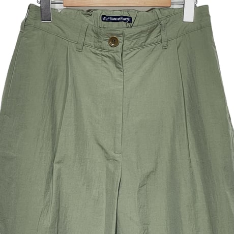 TigreBrocante"nylon tusser comodo 9分丈 slacks"(green)women's
