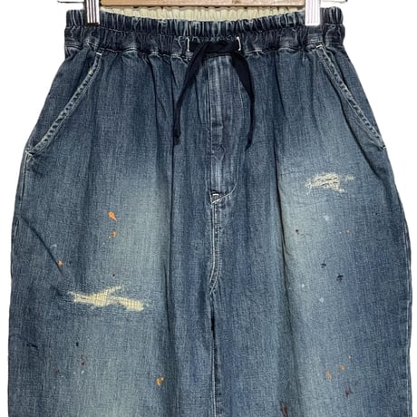 H.UNIT "denim easy pants customize" (indigo) unisex
