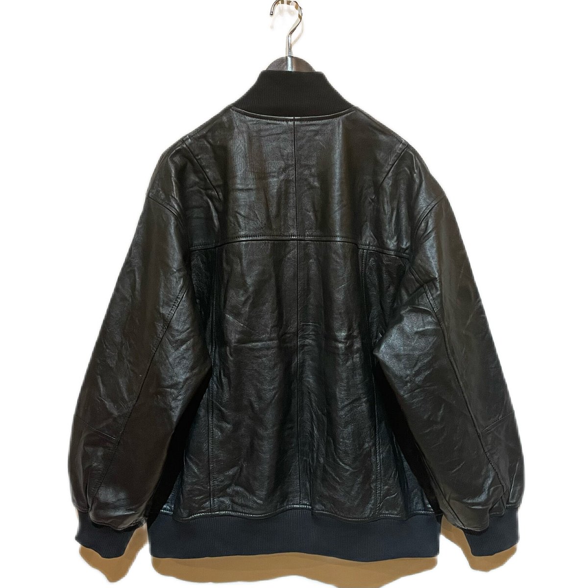 YOUSED】ALL LEATHER STADIUM JUMPER（BLACK）