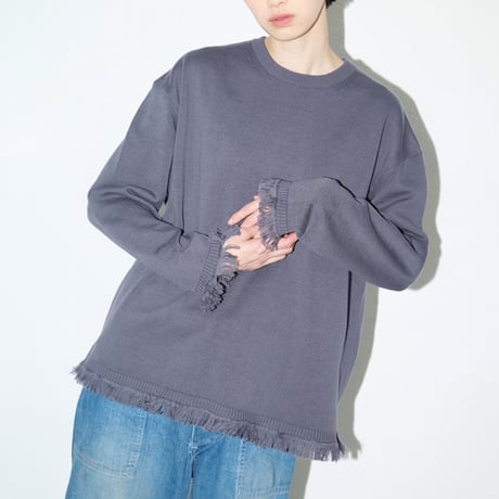 eyya"organic cotton fringe crew neck"(dark gray)unisex