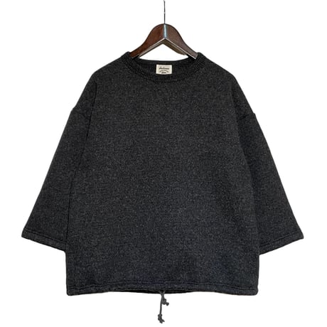 Jackman"wool himo crew"(heather black)unisex