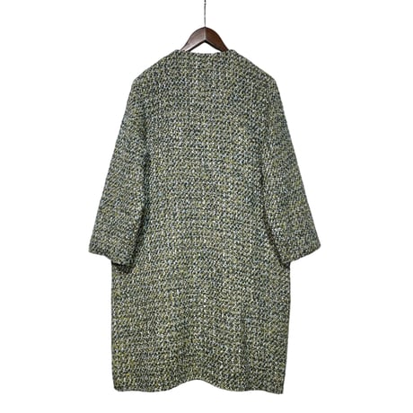TigreBrocante"ribbon tweed collarless coat"(green)women's