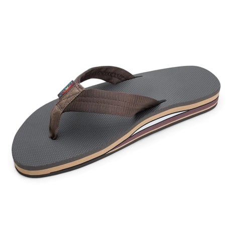 RAINBOW SANDALS"double layer classic rubber soft top"(brown)men's