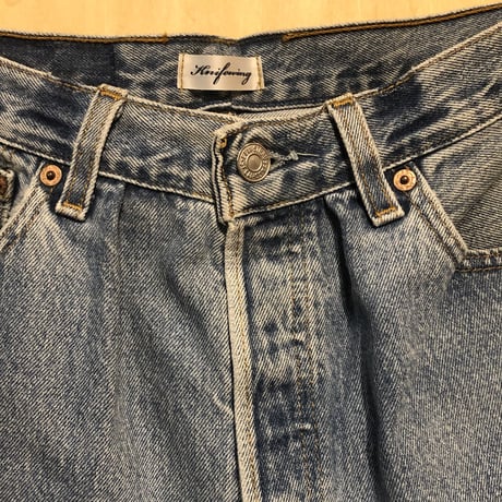 KNIFEWING"USA501 tuck tapered wide pants"M-B