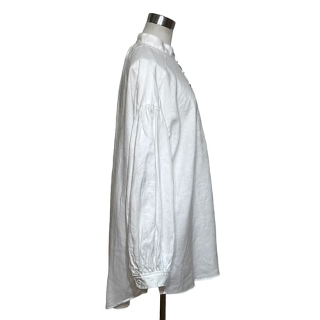 CAERULA PER LIGHTS"ramie canvas shirts"(white)unisex