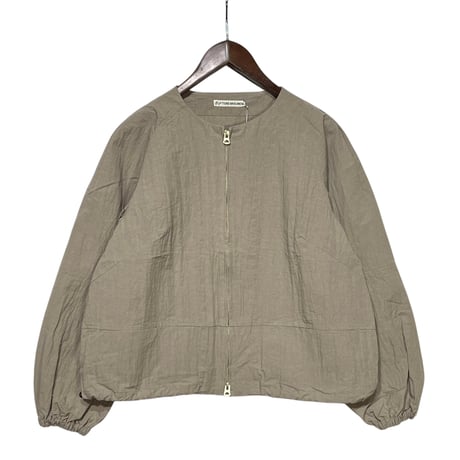 TigreBrocante"cotton nylon washer no collar jacket(beige)women's