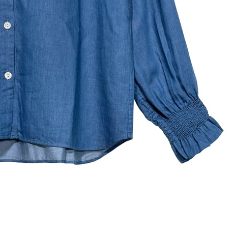 TigreBrocante"gather frill open shirts"(light indigo)women's