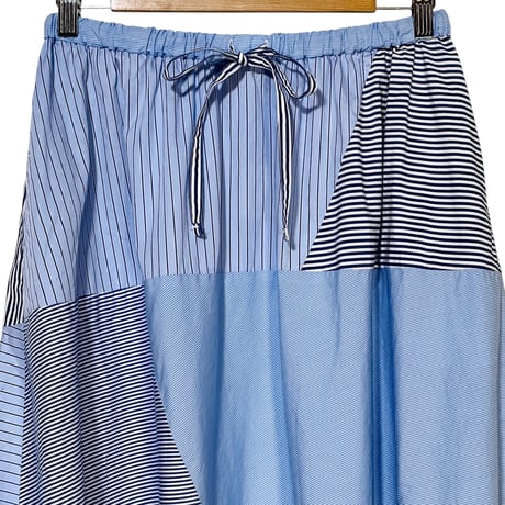 TigreBrocante"stripe mix flare random patch skirt"(blue)women's