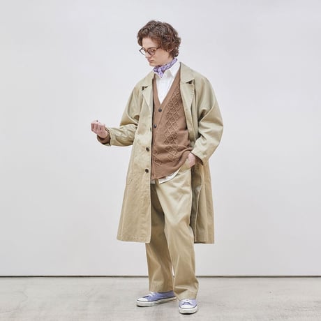 H.UNIT "Weapon work trousers used wash"(beige)unisex