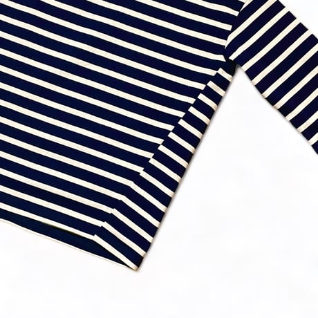 Linen ya"delave long sleeve border T-shirs"(navy×white)women's