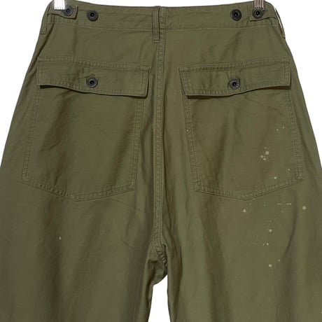 H.UNIT "Back satin fatigue pants customize" (khaki) unisex