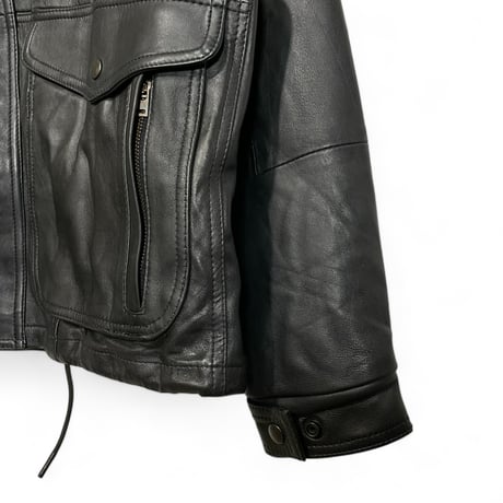 yoused"retro baggies leather jacket"(black)unisex