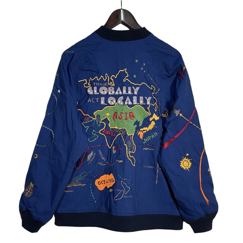 TigreBrocante”world map embroidery souvenir jac